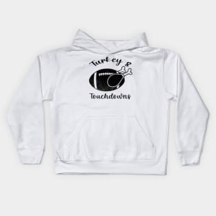 Turkey and Touchdowns / Vintage Style Kids Hoodie